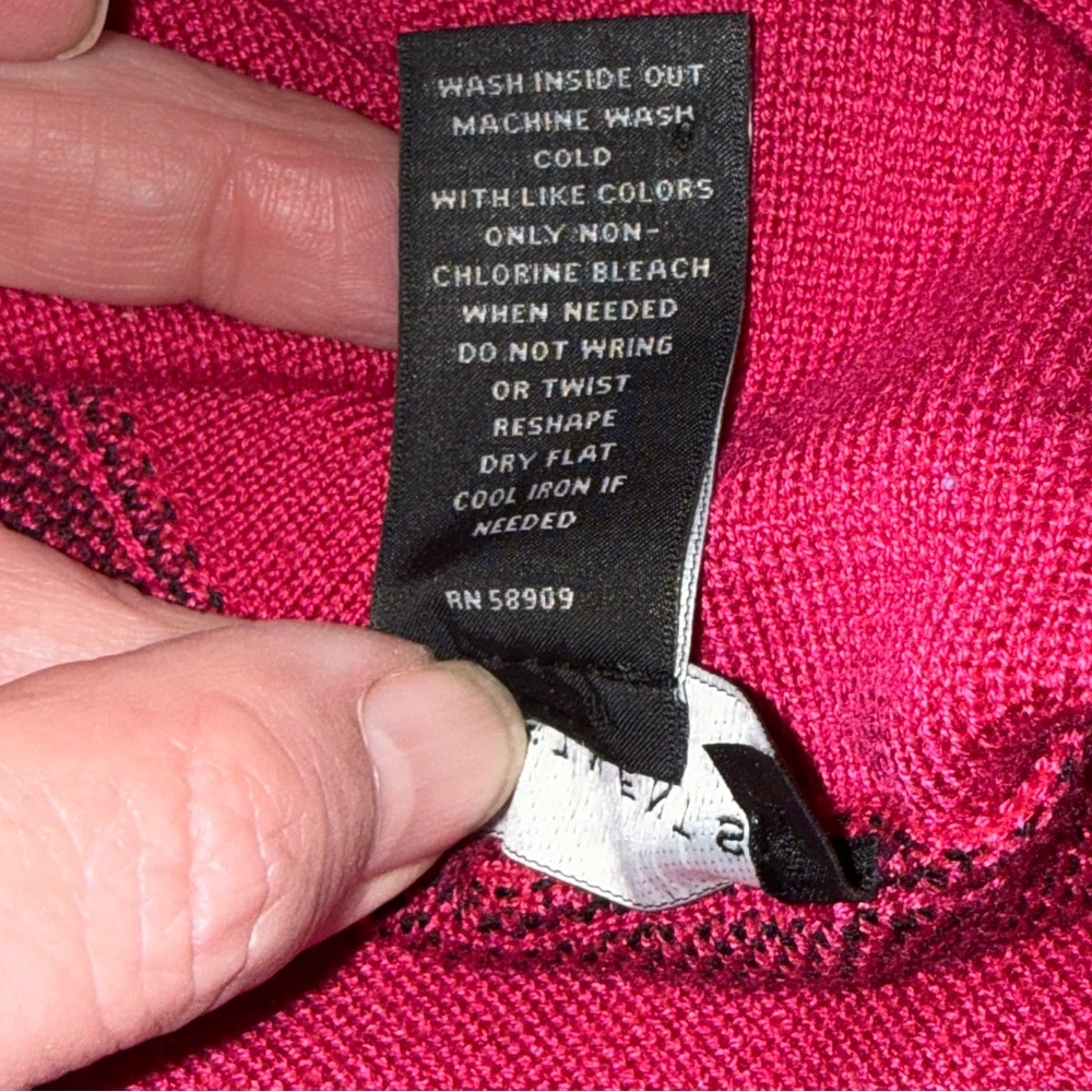 Investments Pink Black Zebra Cowl Neck Sweater Soft Knit Size S - Picture 6 of 7